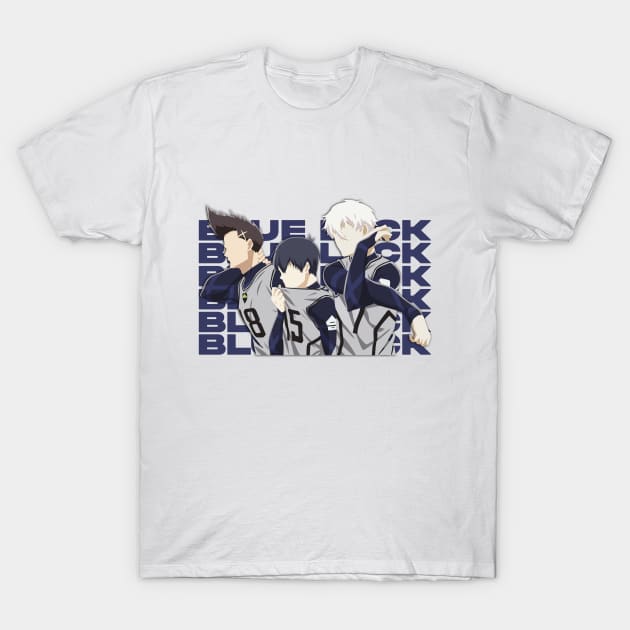 blue lock anime - Yoichi Isagi Baro and Nagi T-Shirt by Abdoss